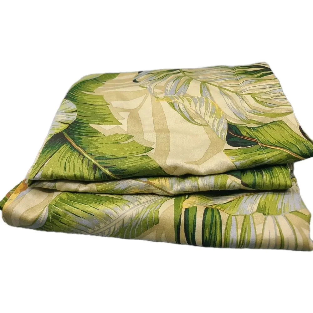 Tommy Bahama Palmiers set (2) Pillow Shams King size Tropical Palm Leaves Cotton